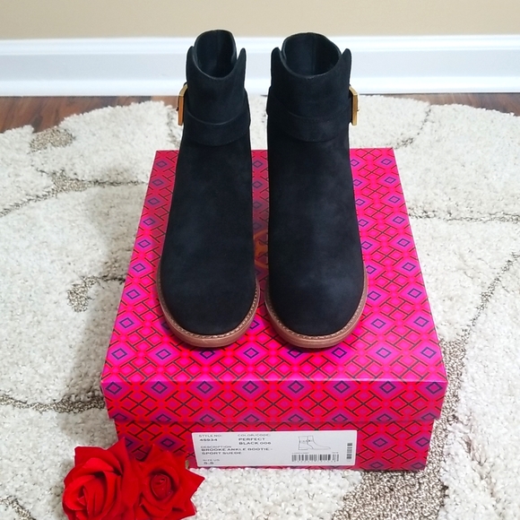 NWT Tory Burch Brooke Ankle Bootie sport suede in black size 5.5. - Picture 6 of 14